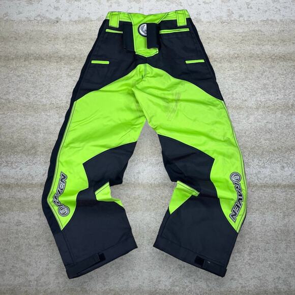 Vintage Raven Motocross Pants Green Black Grey Baggy Wide Leg Fit Y2K - Picture 2 of 3